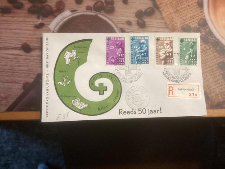 No4776 Suriname E35 aangetekend Paramaribo anders Heb ook, Postzegels en Munten, Postzegels | Eerstedagenveloppen, Onbeschreven