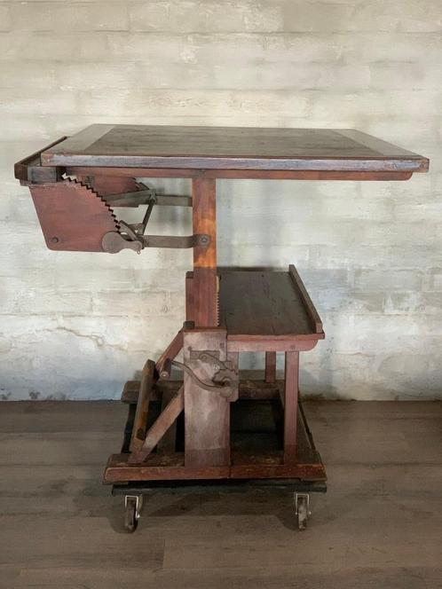 Antieke Tekentafel - zie omschrijving, Doe-het-zelf en Verbouw, Tekentafels, Gebruikt, Minder dan 130 cm, Ophalen of Verzenden