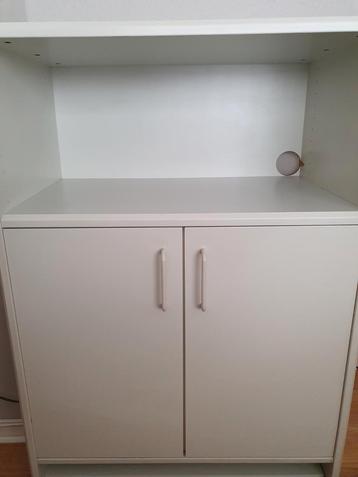 Witte Opbergkast met Open Vak & Deurtjes - Schuur/Garage beschikbaar voor biedingen