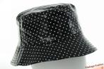 Regenhoed buckethat zwart PVC met witte stippen 57-58 nieuw, Ophalen of Verzenden, Nieuw, 56 of 57 cm (M, 7 of 7⅛ inch), Hoed