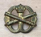 Oude slagbaretembleem veldartillerie oogje zonder voetjes., Ophalen of Verzenden, Landmacht, Nederland