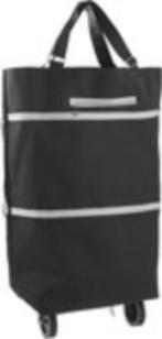 Rolling Shopper Tas - Twee tassen in één handbagage – Zwart, Nieuw, Wieltjes, 35 tot 45 cm, Hard kunststof