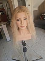 Oefenhoofd 100% echt haar 60cm, Ophalen of Verzenden, Zo goed als nieuw, Pruik of Haarverlenging