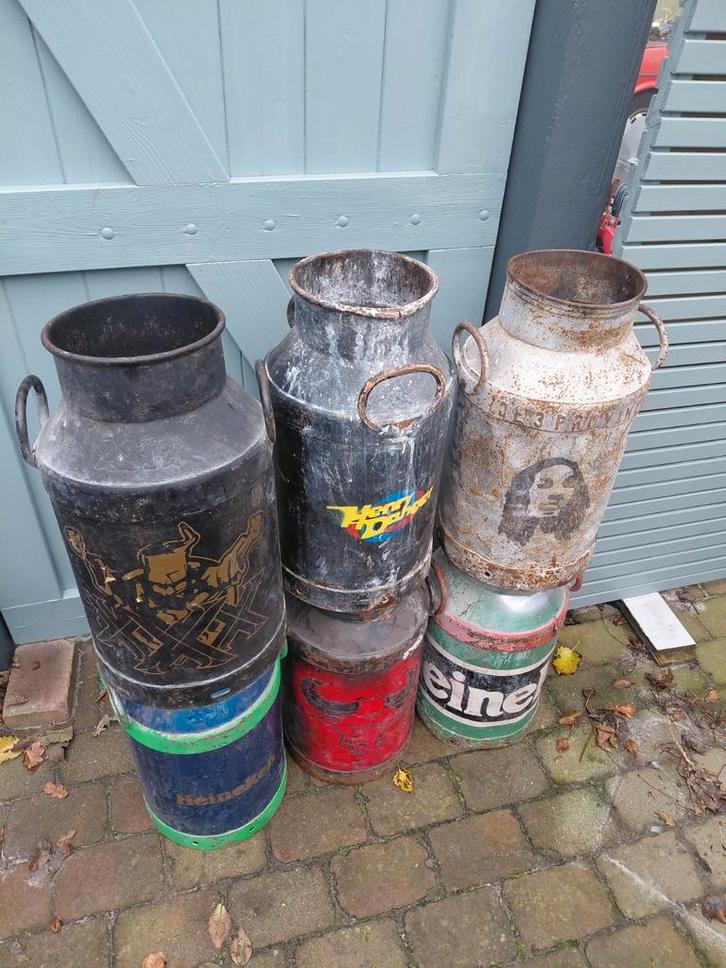 6 Melkbussen / Carbidbussen partij, Antiek en Kunst, Antiek | Overige Antiek, Ophalen of Verzenden