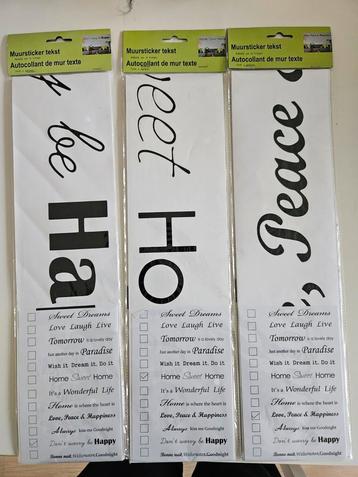 3 Nieuwe Muurstickers met Tekst beschikbaar voor biedingen