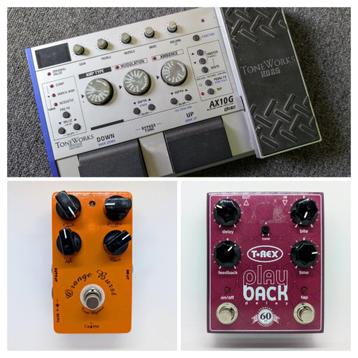 2 pedalen + 1 pedaal gratis (delay, od & multi effect) beschikbaar voor biedingen