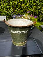 Brocante IJzeren Emmer - Groenten Emmer Vintage Stijl, Antiek en Kunst, Antiek | Emaille, Ophalen of Verzenden