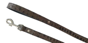 ALOKÉ Lederen Hondenriem Antraciet Croco 2 x 105 cm KOOPJE! beschikbaar voor biedingen