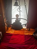 Art Nouveau melkglas hanglamp met bronzen armatuur, Huis en Inrichting, Lampen | Hanglampen, Art nouveau, Ophalen of Verzenden