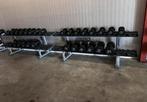 Nieuwste type Hammer Strength Dumbells 2 t/m 28kg + Rekken, Sport en Fitness, Fitnessmaterialen, Ophalen, Zo goed als nieuw, Dumbbell