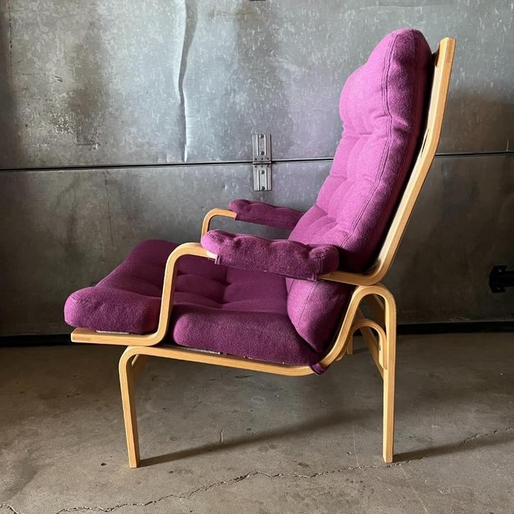 OPRUIMING Fauteuil Ingrid Bruno Mathsson  Dux Zweeds design, Huis en Inrichting, Fauteuils, Gebruikt, Hout, Stof, Overige materialen