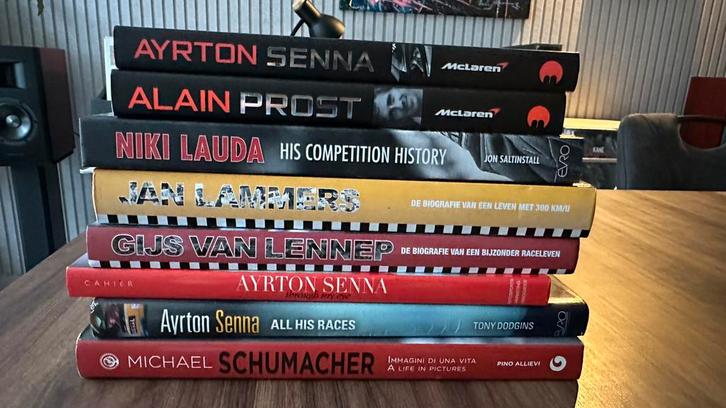 Autosport boeken Senna, Schumacher, Prost, Lauda , Lammers, Boeken, Partijen en Verzamelingen, Zo goed als nieuw, Ophalen of Verzenden