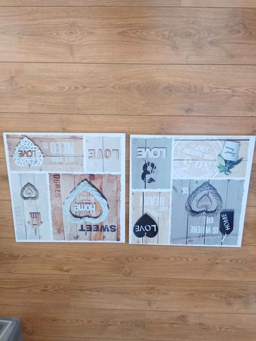 Decoratie wandschilderij * Home Love * landelijk, Huis en Inrichting, Woonaccessoires | Wanddecoraties, Zo goed als nieuw, Ophalen of Verzenden