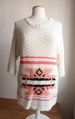 Lange gebreide trui XS S M oversized Aztec yellowstone, Ophalen of Verzenden, Zo goed als nieuw, Maat 36 (S), Wit