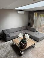 Chaise Loungue Hoekbank met hocker kleur grijs, Ophalen of Verzenden, Zo goed als nieuw, Stof