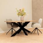 Eettafel Ovaal Hout & Metaal 180x100, Huis en Inrichting, Tafels | Eettafels, Ophalen, 100 tot 150 cm, Zo goed als nieuw, Vijf personen of meer