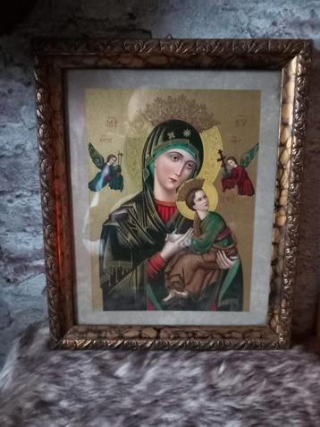 Oude antieke icoon afbeelding Maria met Jezus  beschikbaar voor biedingen