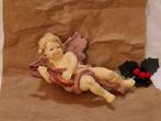 Vintage engel- kunststof. "Roze vleugels/citer"., Antiek en Kunst, Verzenden