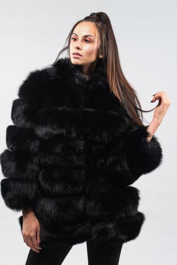 Haute Acorn Black Fox Fur Bontjas luxe vossenbont maat XS S beschikbaar voor biedingen