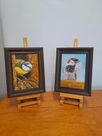 Schilderij mus  & pimpelmees 2 st €65 - origineel cadeau, Ophalen of Verzenden