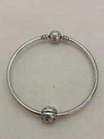 Vaste ronde Pandora band, Sieraden, Tassen en Uiterlijk, Armbanden, Ophalen of Verzenden, Zo goed als nieuw, Zilver