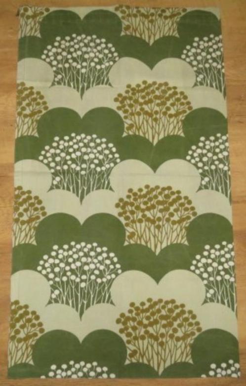 Vintage lap stof groen beige Zweeds design, Hobby en Vrije tijd, Stoffen en Lappen, Gebruikt, Katoen, 30 tot 120 cm, 30 tot 200 cm