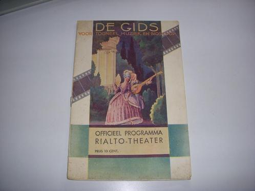 De Gids, officieel programma Rialto Theater Amsterdam 1936, Verzamelen, Muziek, Artiesten en Beroemdheden, Gebruikt, Boek, Tijdschrift of Artikel