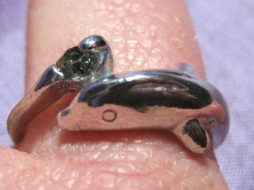 ri. Verzilverde ring DOLFIJN (17-19mm) *1*, Sieraden, Tassen en Uiterlijk, Ringen, Nieuw, Dame of Heer, Zilver, Overige materialen
