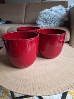3 bloempotten, Tuin en Terras, Bloempotten, Ophalen, Rond, Zo goed als nieuw, Aardewerk