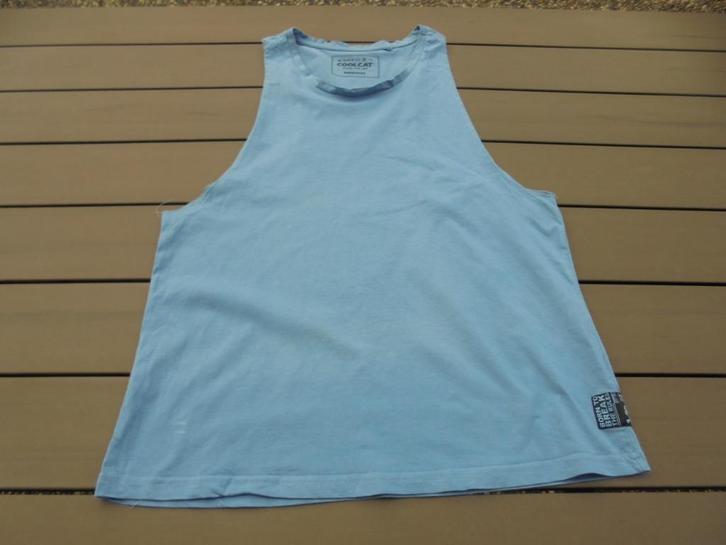 Blauw mouwloos shirt, Kleding | Heren, T-shirts, Gedragen, Maat 48/50 (M), Blauw, Ophalen of Verzenden