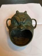 Antieke wierook asbak duivelsmaster devil brons/koper, Antiek en Kunst, Antiek | Koper en Brons, Ophalen of Verzenden, Brons