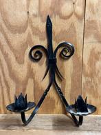 Metalen Wandkandelaar Zwart, Huis en Inrichting, Woonaccessoires | Kandelaars en Kaarsen, Ophalen, Gebruikt, Zwart, Metaal