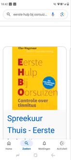 gezocht EHBO eerste hulp bij oorsuizen, Ophalen of Verzenden, Gelezen