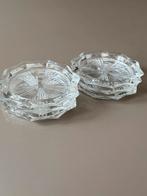 Set van 6 vintage facet geslepen glazen onderzetters, Ophalen of Verzenden