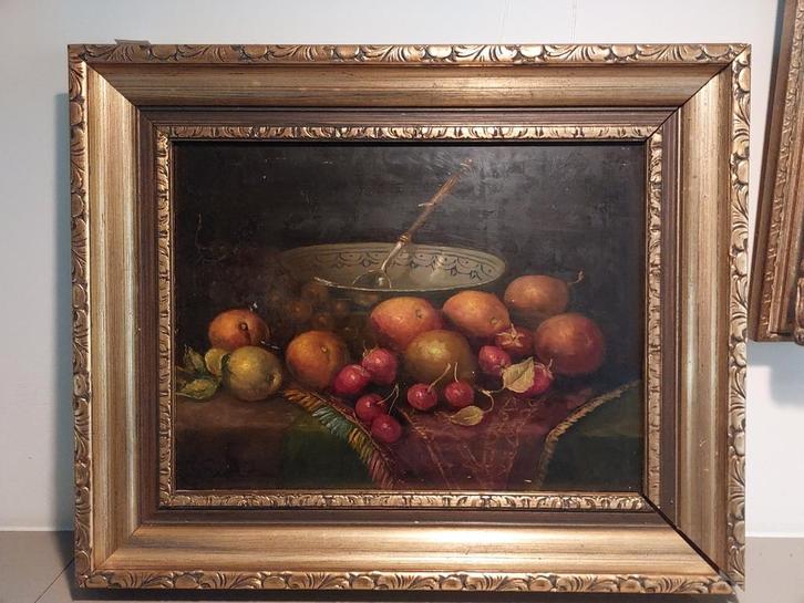 Stilleven met fruit – olieverf – gesigneerd Ruiter, Antiek en Kunst, Kunst | Schilderijen | Klassiek, Ophalen of Verzenden