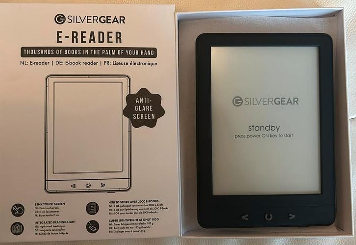 6-inch lichtgewicht E-Reader van Silvergear, Computers en Software, E-readers, Nieuw, 6 inch of minder, 4 GB of minder, Touchscreen
