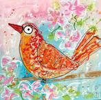 Geoot abstract modeen klwueeijk schildeeij pastel voge, Ophalen of Verzenden