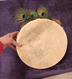 Sjamanendrum met Pauwenveer, Bergkristall & Schelp, Ophalen, Zo goed als nieuw, Trommel