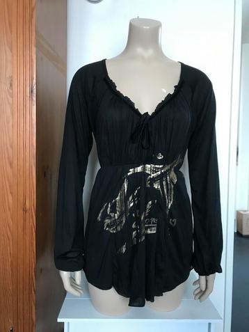 10 feet trui shirt truitje blouses zwart goud print 38 M beschikbaar voor biedingen
