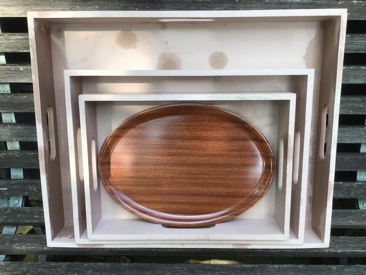 Diverse Dienbladen 4x, Huis en Inrichting, Woonaccessoires | Dienbladen, Zo goed als nieuw, Kunststof, Rechthoekig, Ophalen of Verzenden