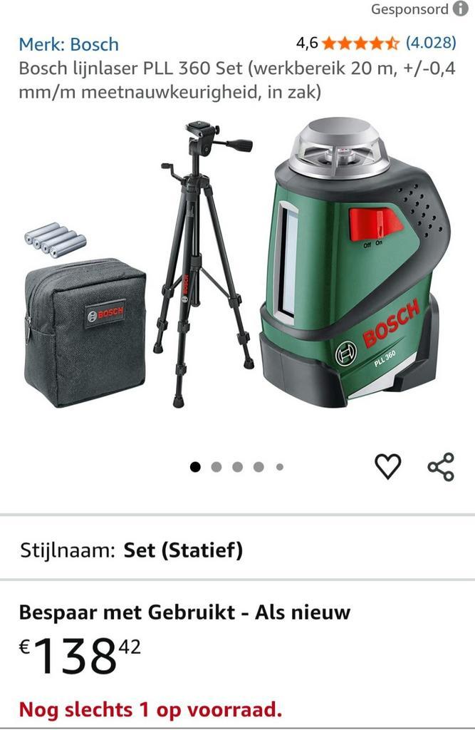 Bosch lijnlaser inclusief statief, Doe-het-zelf en Verbouw, Meetapparatuur, Zo goed als nieuw, Ophalen of Verzenden