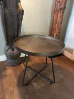 Metalen bijzettafel / salontafel, Huis en Inrichting, Tafels | Salontafels, Ophalen, 50 tot 100 cm, 50 tot 75 cm, Rond