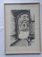 Pentekening van oude Zuidwal Ziekenhuis, verhuizing 1971, Minder dan 50 cm, Gebruikt, Tekening, Ophalen of Verzenden