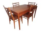 Set van 4 vintage teak Pastoe Cees Braakman design stoelen, Ophalen, Gebruikt, Bruin, Vier