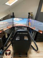 Complete racesim , computer , stoel , stuur , monitoren, Zo goed als nieuw, Ophalen