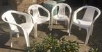 4 kunststof stoeltjes (stapelbaar) ideaal voor op de camping, Ophalen, Gebruikt, Campingstoel