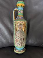 Italiaanse Maioliche Deruta Vaas 24 krt goudemail, 30,5 cm h, Ophalen of Verzenden