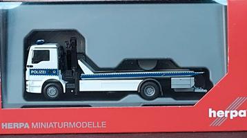 MAN TGM Polizei oprijwagen 1:87 H0 Herpa Pol  beschikbaar voor biedingen