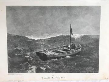 C. Leipold: Die letzten Drei, 1895, or. gravure, 32x23cm. beschikbaar voor biedingen