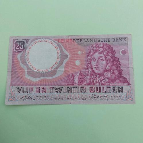 25 gulden biljet Christaan Huygens uit 1955 in ZF, Postzegels en Munten, Bankbiljetten | Nederland, Los biljet, 25 gulden, Ophalen of Verzenden